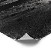 Schwarz-Weiß-Vintage Wüste Landschaft Berg Poster (Ecke)