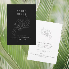Schwarz-Weiß-Vintages Brautparty Einladung