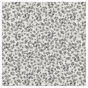 Schwarz-Weiß-Vintages Floral-Retro-Muster Stoff