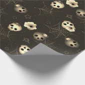 Schwarz-Weiß-Vintages Halloween-Muster Geschenkpapier (Ecke)