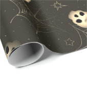 Schwarz-Weiß-Vintages Halloween-Muster Geschenkpapier (Rolleneckpunkt)