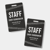 Schwarz Weiß VIP All Access Pass Personal Ausweis (Vorder- & Rückseite)