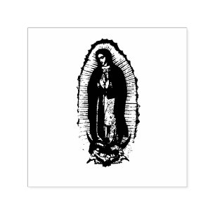 Schwarz-Weiß-Virgen de Guadalupe Permastempel