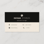 Schwarz-Weiß Visitenkarte (Rückseite)