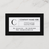 Schwarz-Weiß Visitenkarte (Rückseite)