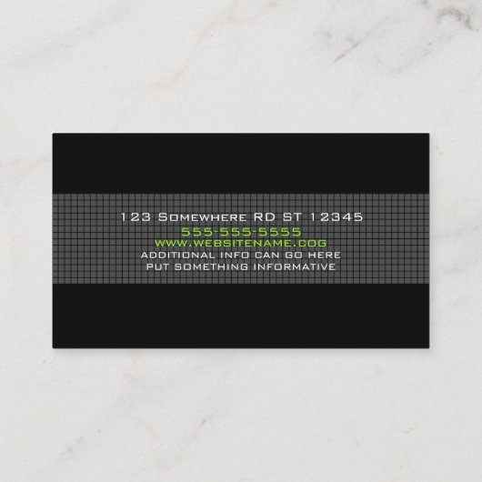 Schwarz-Weiß Visitenkarte (Rückseite)