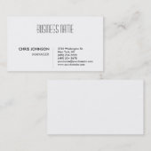 Schwarz-Weiß-Visitenkarte für den attraktiven Mana Visitenkarte (Vorne/Hinten)