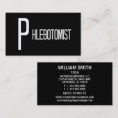 Schwarz-Weiß-Visitenkarte für Phlebotomisten Visitenkarte (Vorne/Hinten)