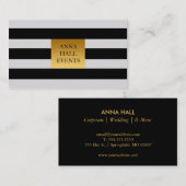 Schwarz-Weiß-Visitenkarte mit Imitats Gold Akzente Visitenkarte (Vorne/Hinten)