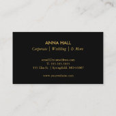 Schwarz-Weiß-Visitenkarte mit Imitats Gold Akzente Visitenkarte (Rückseite)