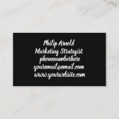 Schwarz-Weiß-Visitenkarte Visitenkarte (Rückseite)