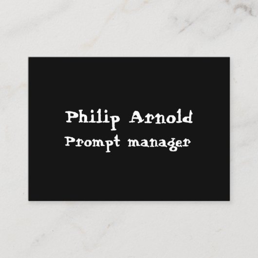 Schwarz-Weiß-Visitenkarte Visitenkarte (Vorderseite)