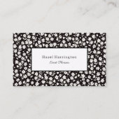 Schwarz-Weiß-Visitenkarten-Floral-Event-Planer Visitenkarte (Vorderseite)