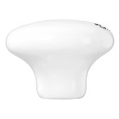 Schwarz-Weiß-Vogel auf Zweig Whimsical Keramikknauf (Seitenansicht)