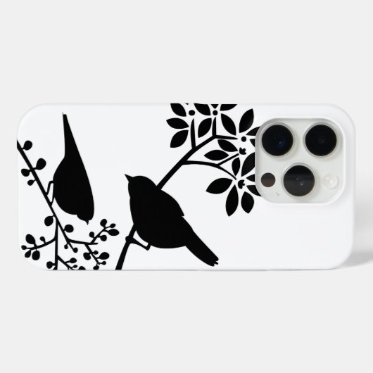 Schwarz-Weiß-Vögel Case-Mate iPhone Hülle (Rückseite (Horizontal))