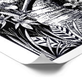 Schwarz-Weiß-Vogelfarbe zeichnend Poster (Ecke)