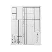 Schwarz-Weiß-Vorlage für einfache Geschäfte Notizblock (Rotiert)