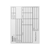 Schwarz-Weiß-Vorlage für einfache Geschäftsmodelle Notizblock (Rotiert)