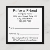 Schwarz-Weiß-Vorlage für Freunde anzeigen Empfehlungskarte (Vorderseite)