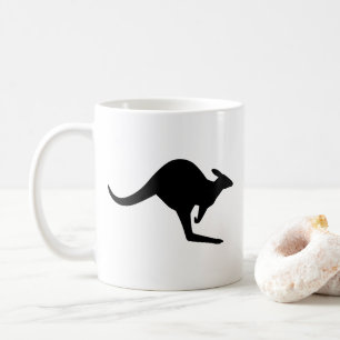 Schwarz-Weiß-Vorsicht-Känguru Kaffeetasse