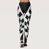 Schwarz-Weiß-Vortex-Illusion Leggings (Rückseite)