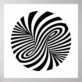 Schwarz-Weiß-Vortex-Muster - optische Illusion Poster