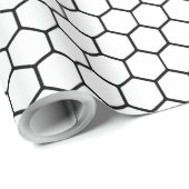 Schwarz-Weiß-Wabenkraut Gemustert Geschenkpapier (Rolleneckpunkt)