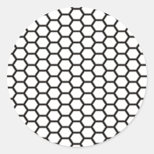 Schwarz-Weiß-Wabenmuster Runder Aufkleber (Vorderseite)