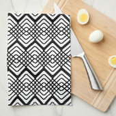Schwarz-weiß Waffelmuster Küchentücher (Viertel Falte)