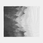 Schwarz-Weiß-Wald Landschaft Minimalistisch Fleecedecke (Vorderseite (Horizontal))