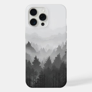 Schwarz-Weiß-Wald Landschaft Minimalistisch iPhone 15 Pro Max Hülle