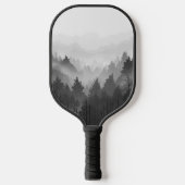 Schwarz-Weiß-Wald Landschaft Minimalistisch Pickleball Schläger (Vorderseite)