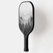 Schwarz-Weiß-Wald Landschaft Minimalistisch Pickleball Schläger (Links)
