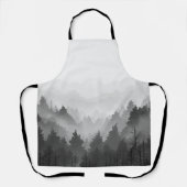 Schwarz-Weiß-Wald Landschaft Minimalistisch Schürze (Vorderseite)