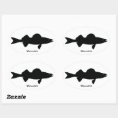 Schwarz-Weiß-Walleye-Logo Ovaler Aufkleber (Blatt)