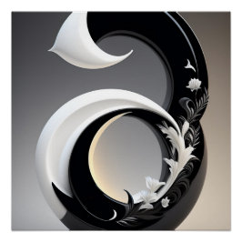 Schwarz-Weiß-Wanddekoration für das Wohnzimmer Sch Poster