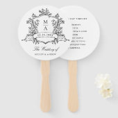 Schwarz-Weiß-Wappen-Hochzeitfeier Timeline Fächer (Vorne und Hinten)