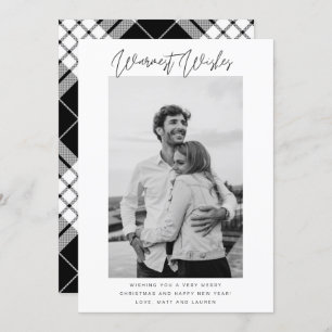 Schwarz-Weiß-Wärme wünscht Foto Weihnachtsfeier Feiertagskarte