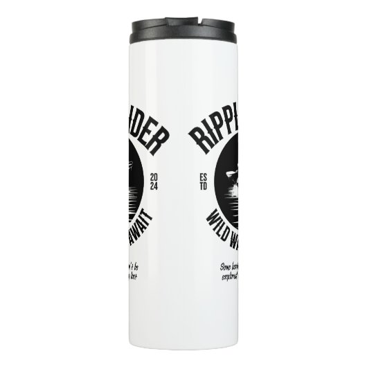 Schwarz-Weiß-Wärmer für Kajakfahrer Thermosbecher (Rückseite)