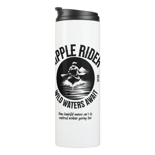 Schwarz-Weiß-Wärmer für Kajakfahrer Thermosbecher (Nach rechts gedreht)