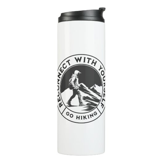 Schwarz-Weiß-Wärmespeicher für Wanderer Thermosbecher (Nach links gedreht)