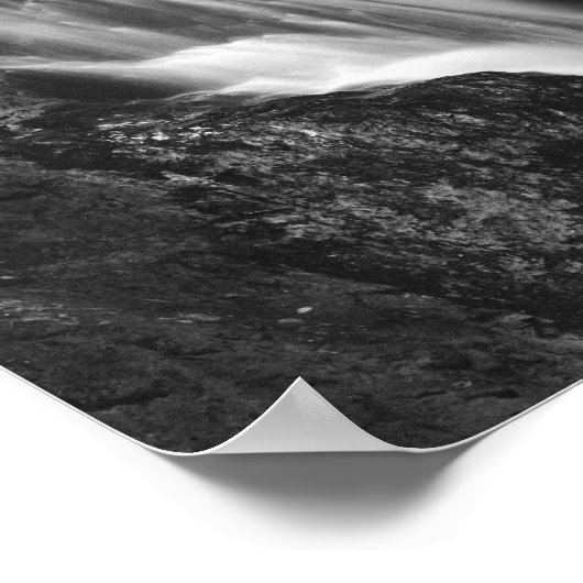 Schwarz-Weiß-Wasserfall in der Hell-Schlucht, Slow Poster (Ecke)