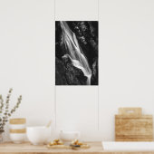 Schwarz-Weiß-Wasserfall in der Hell-Schlucht, Slow Poster (Küche)