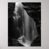 Schwarz-Weiß-Wasserfall lange Exposition Poster (Vorne)