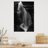 Schwarz-Weiß-Wasserfall lange Exposition Poster (Küche)