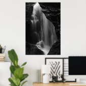 Schwarz-Weiß-Wasserfall lange Exposition Poster (Heimbüro)