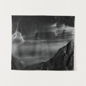 Schwarz-Weiß-Wasserfall lange Exposition Wandteppich (Vorderseite (Horizontal))