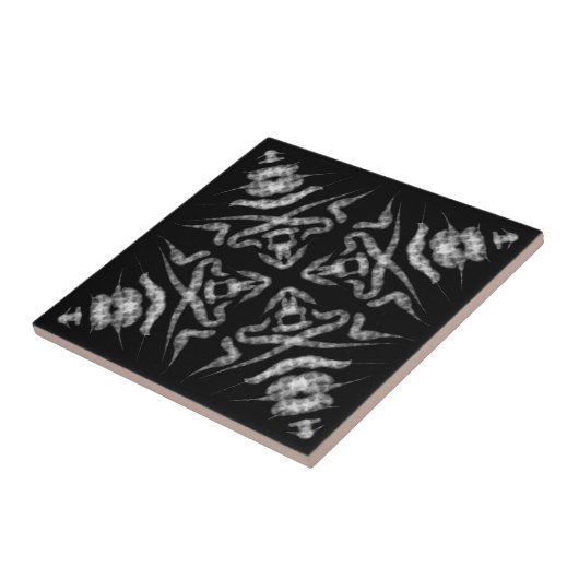 Schwarz-Weiß-Wasserfarbe Abstrakte Kunst Fliese (Seite)