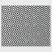 Schwarz-Weiß-Wasserfarbe Diamantmuster Geschenkpapier (Flach)