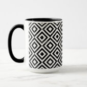 Schwarz-Weiß-Wasserfarbe Diamantmuster Tasse (Links)